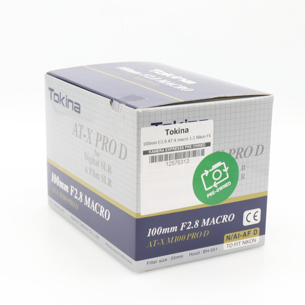 Tokina 100mm f/2.8 AT-X macro 1:1 Nikon FX used