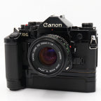 Canon A-1 body + motor-drive + FD 50mm F/1.8 used