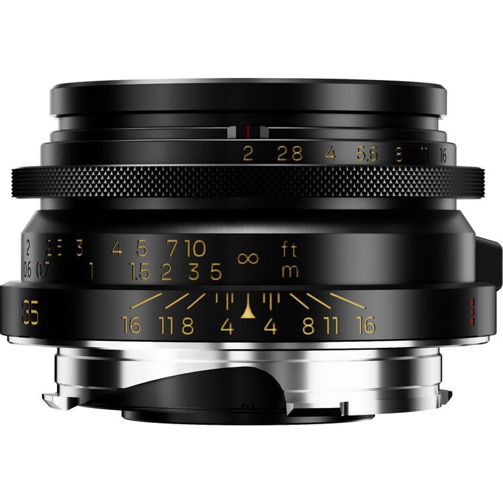 Objectif Thypoch Ksana 35mm f/2 ASPH. plein format avec pare-soleil Leica M, peinture noire