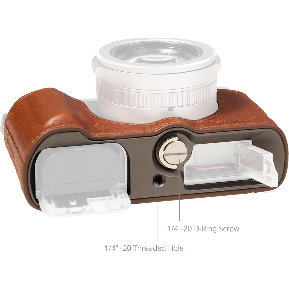 Étui demi-cuir SmallRig 5699 pour Panasonic LUMIX L10, marron