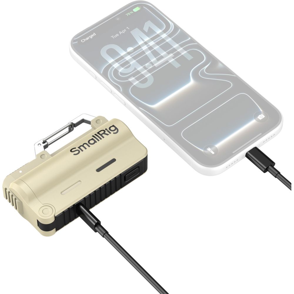 Kit chargeur SmallRig 6089 avec 2 Batteries 21700 de 5000 mAh, marron sable