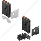 Plaque d'adaptation pour batterie V-Mount SmallRig 5899 avec gestion intelligente de l'alimentation (compatible avec la plaque de dégagement rapide Arca-Swiss)