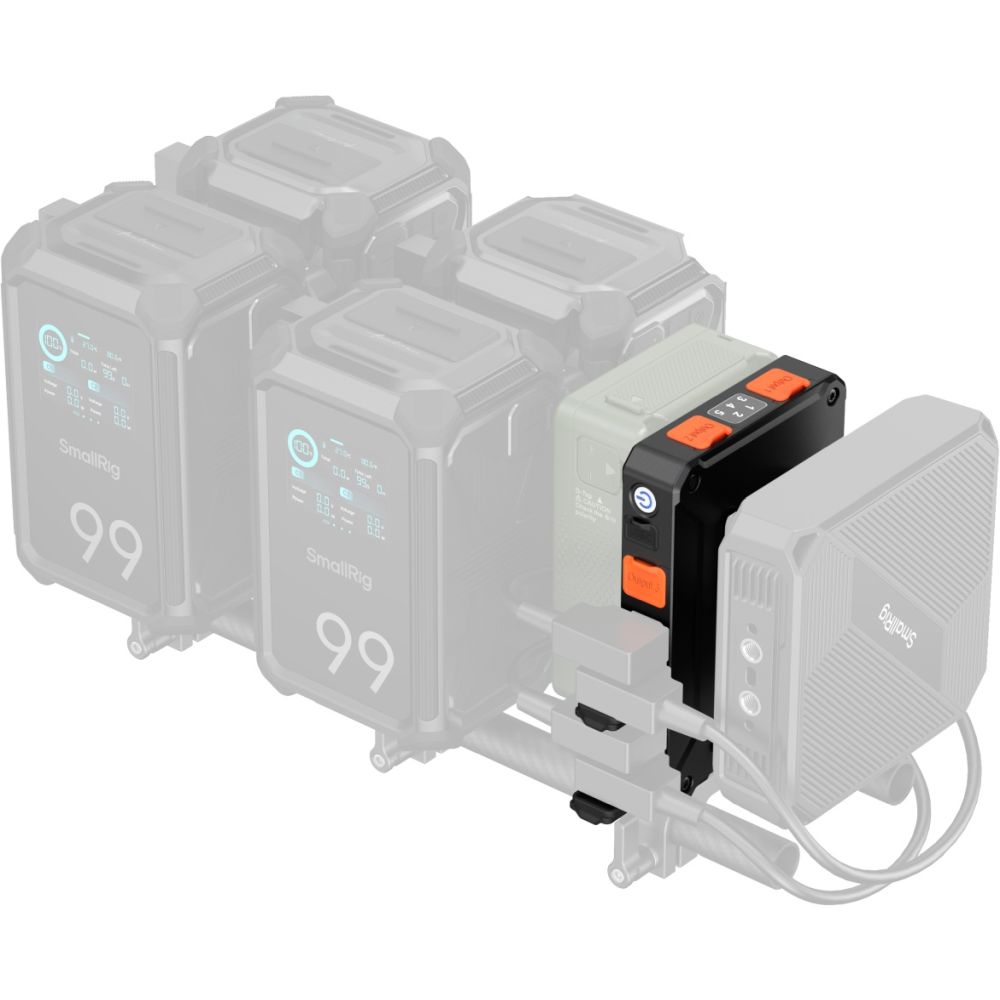 Plaque d'adaptation pour batterie V-Mount SmallRig 5899 avec gestion intelligente de l'alimentation (compatible avec la plaque de dégagement rapide Arca-Swiss)