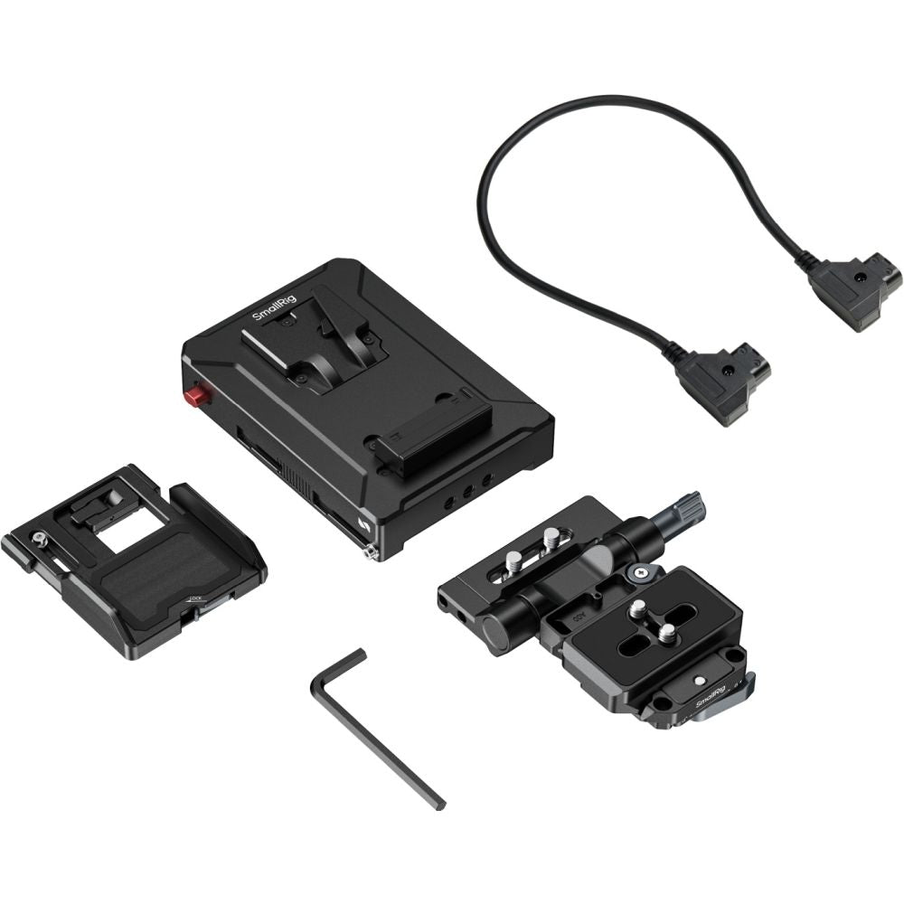Plaque d'adaptation pour batterie V-Mount SmallRig 5899 avec gestion intelligente de l'alimentation (compatible avec la plaque de dégagement rapide Arca-Swiss)