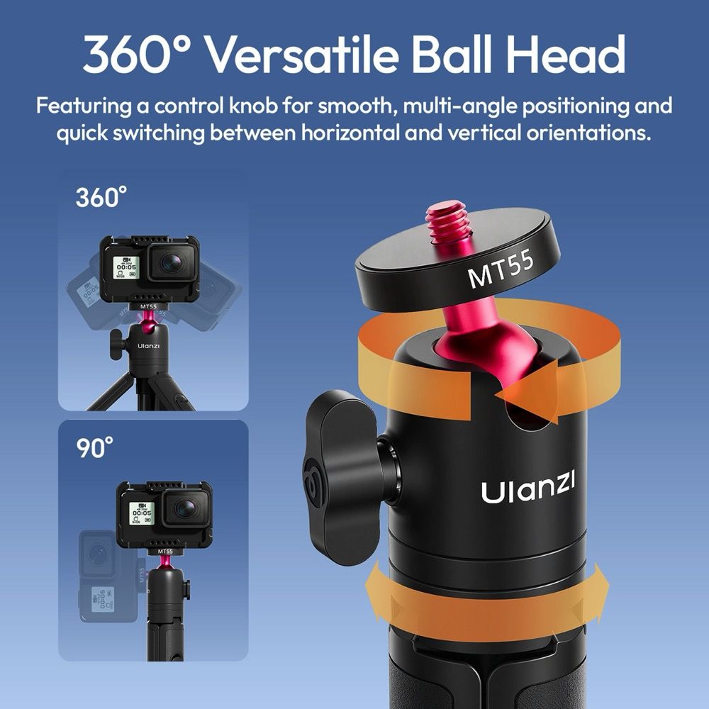 Ulanzi MT55 SnapGo Mini Selfie Stick Trépied (1/4'' Mount)
