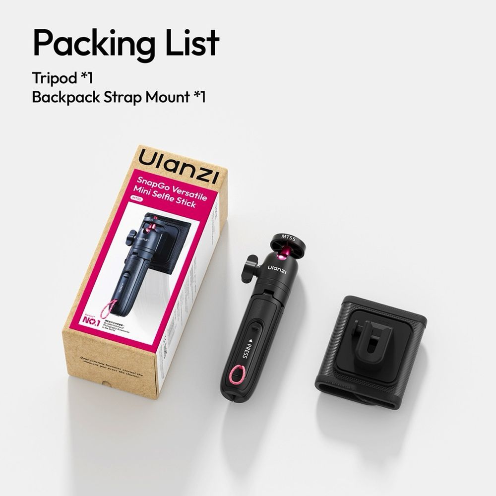 Ulanzi MT55 SnapGo Mini Selfie Stick Trépied (1/4'' Mount)