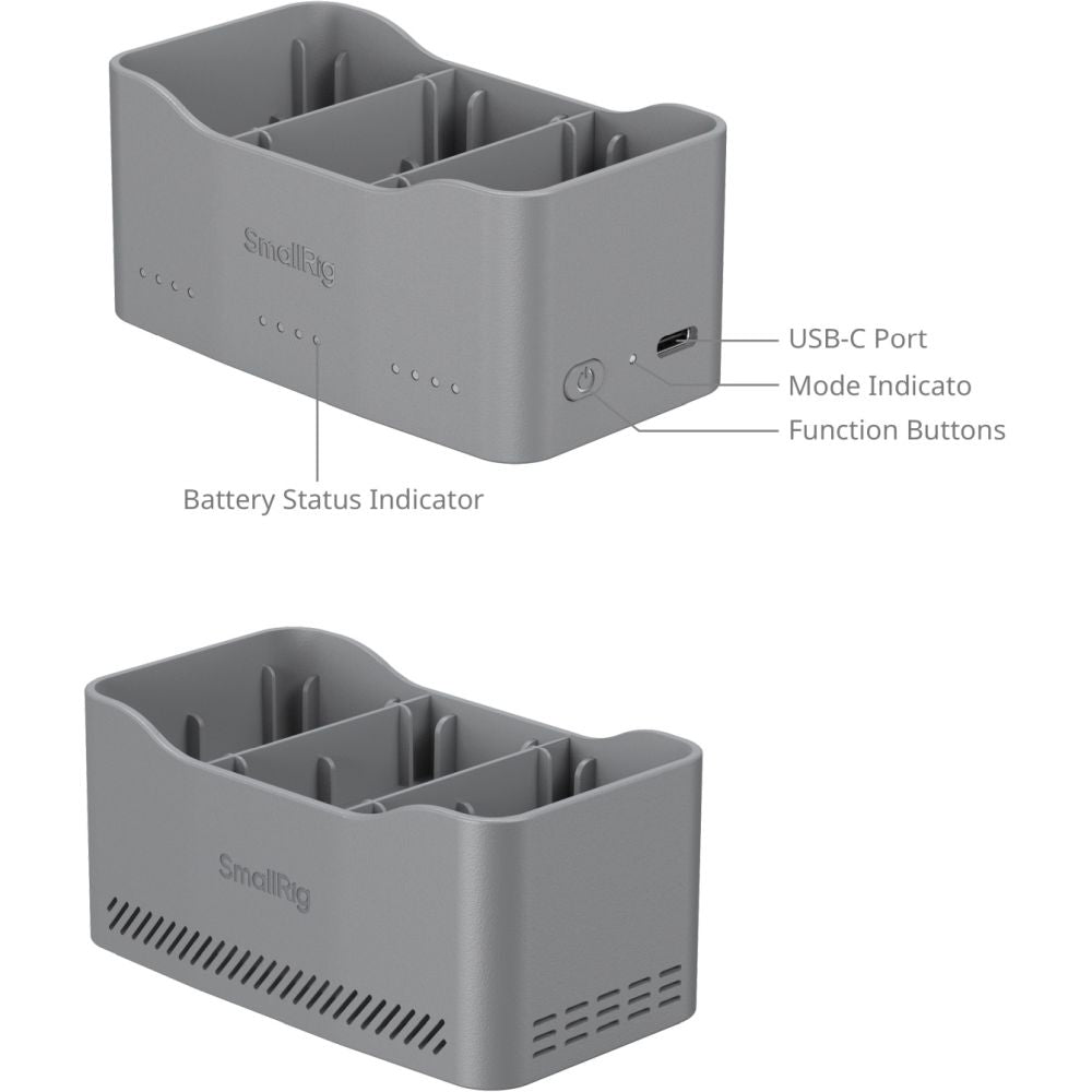 Chargeur de batterie SmallRig 6501 65 W pour DJI Mini 5 / 4 / 3 Pro