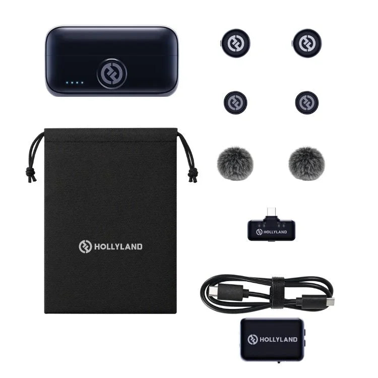 Hollyland LARK M3 Combo 2TX + 1RX USB-C + 1RX Appareil Photo, Gris Sidéral