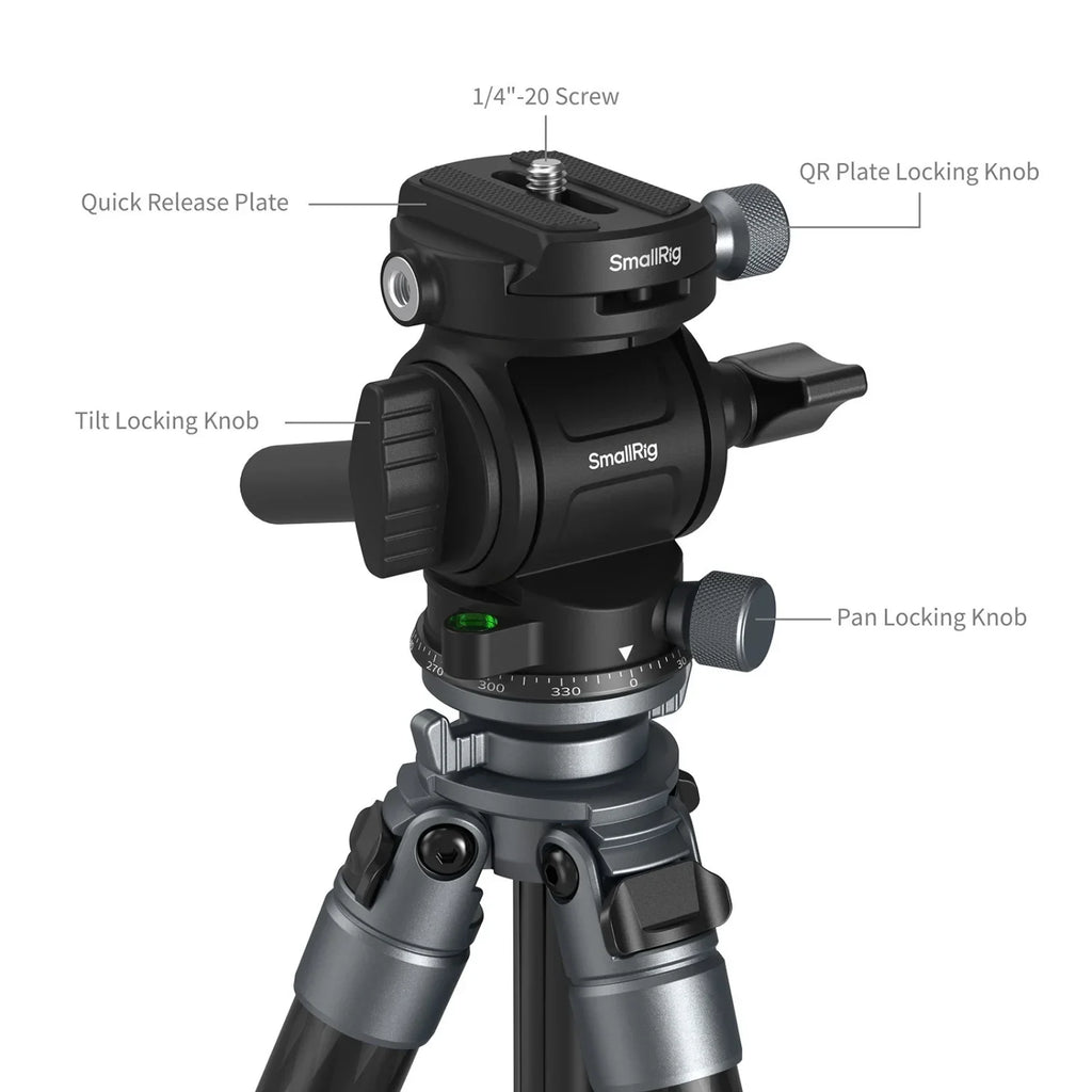 SmallRig 6599 Ultra-Light Travel Carbon Fiber Tripod for Video